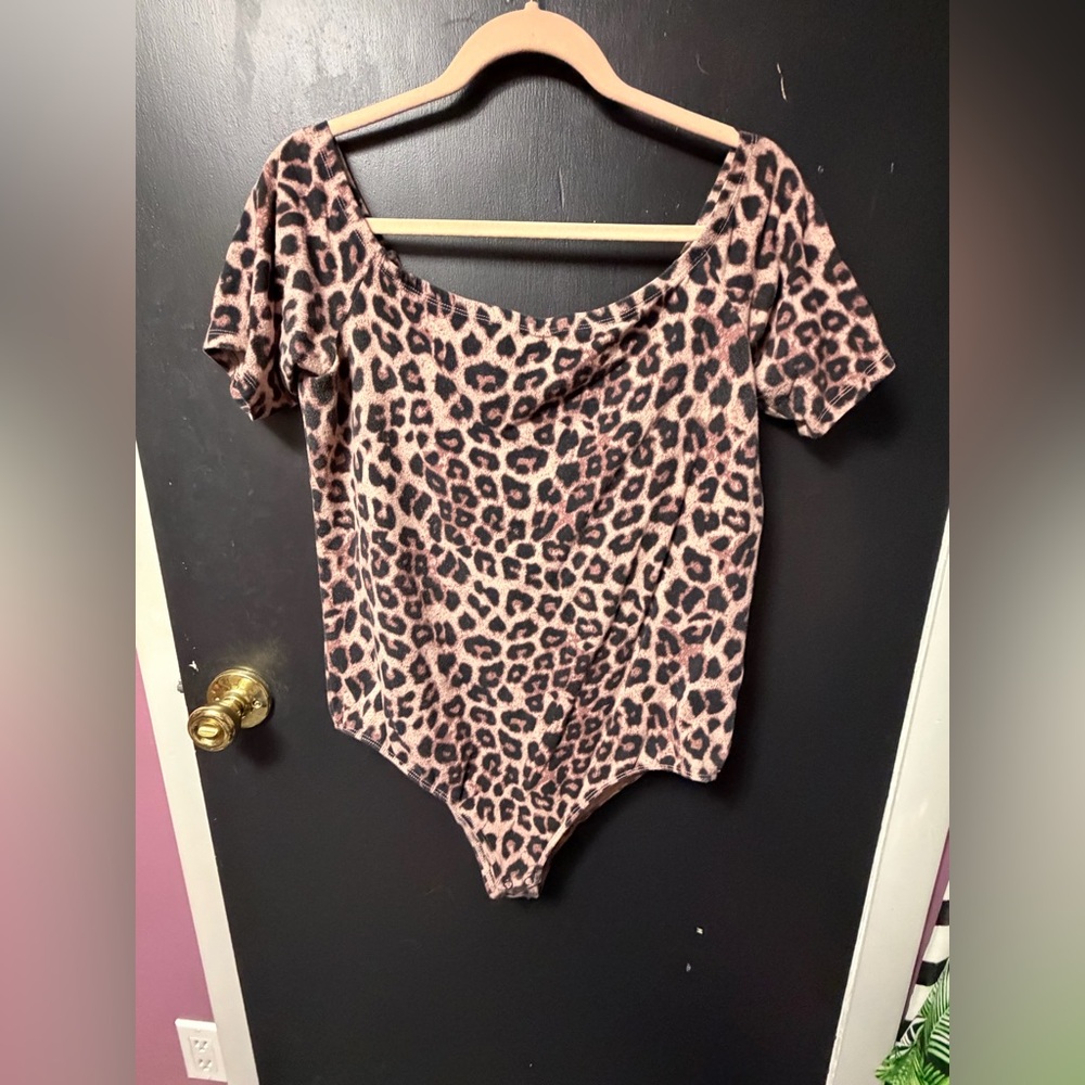 Torrid Pink Leopard Print Bodysuit